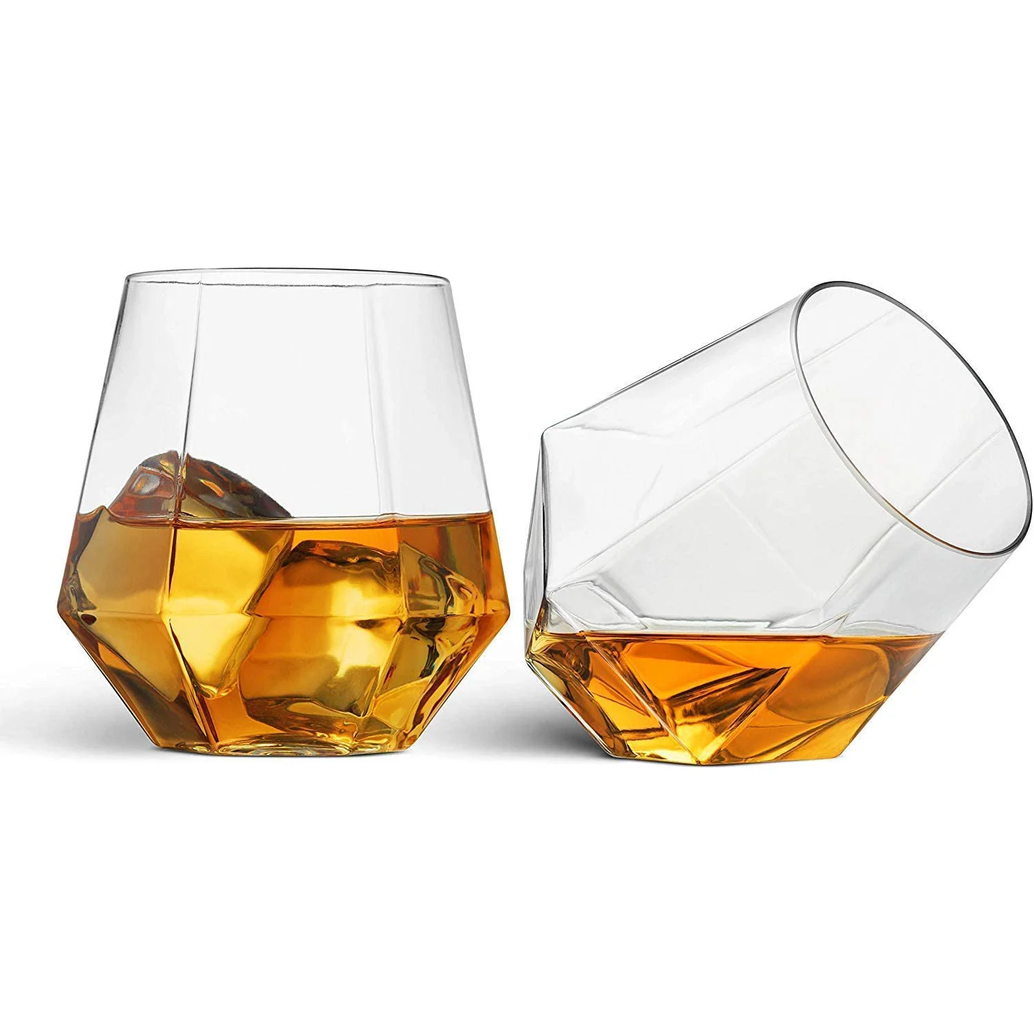 

Old Fashioned Drinkware Hexagonal Diamond Tumbler Geometric Glass Cup Whiskey Glass