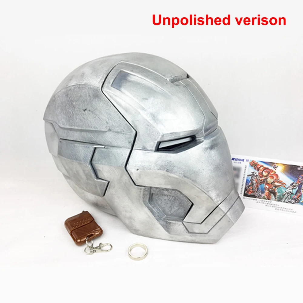

New Polished/Unpolished/War Damaged Versions Cattoys 1:1 Iron-Hero MK42 Cosplay Wearable Alloy Helmet LED Eye Mask Drop Shipping