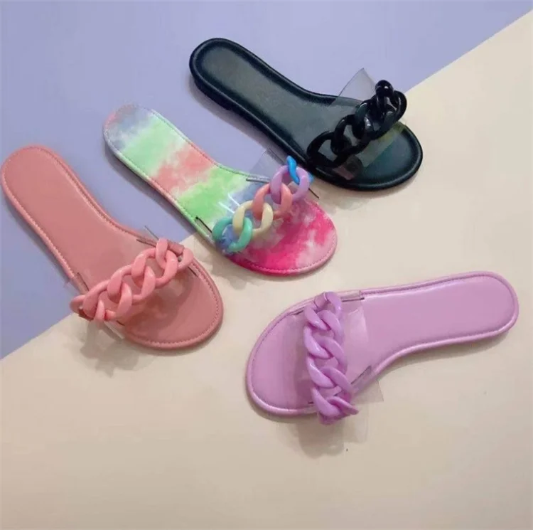 

2021 new European and American ladies slippers, Purple, black, pink, color