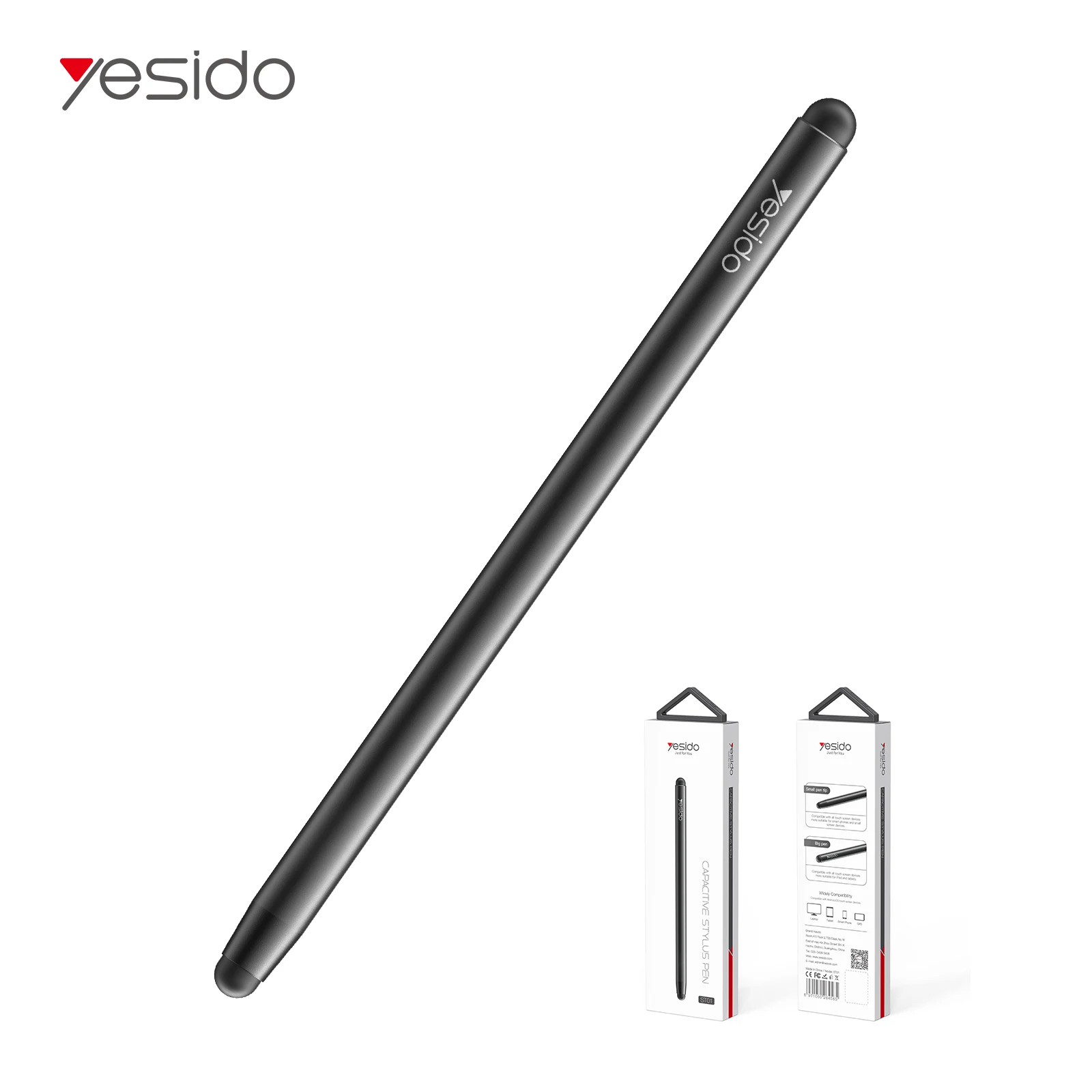 

2 In 1 Capacitive Active Tablet Smart Pressure Touch Screen Stylus Pencil Pen For Ipad Apple Iphone Android Samsung Laptop