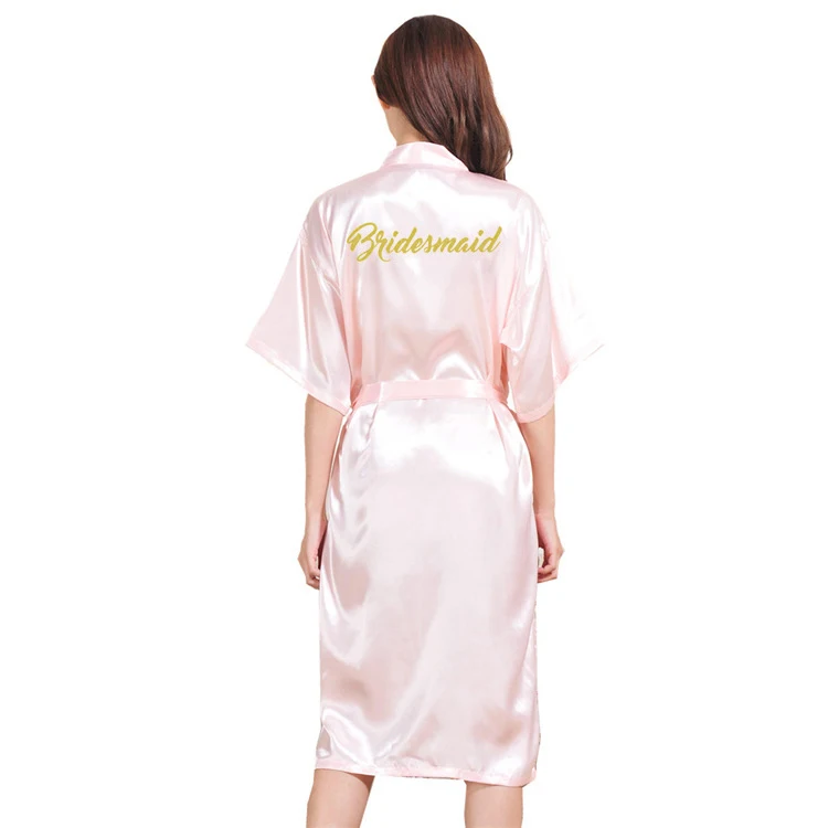 

Women Silk Satin Long Ready To Ship Wedding Bride Bridesmaid Robe