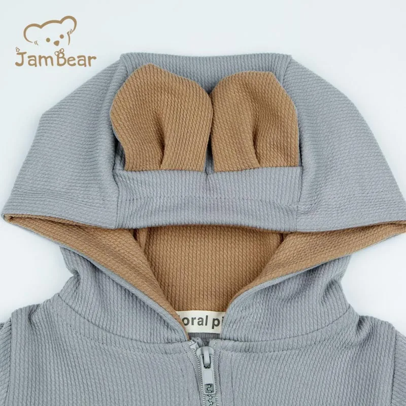 
JamBear 100% Organic cotton pink infants rompers newborn clothing baby romper Cartoon Sika deer modelling 