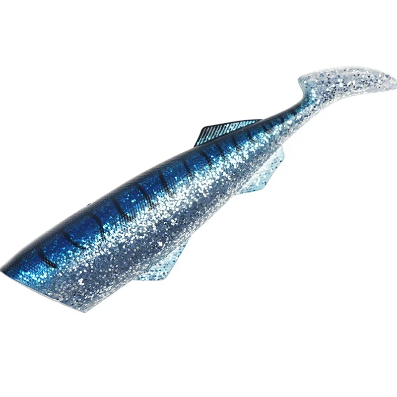 

22cm Ocean Boat Sea Fishing large Simulate Artificial Baits rubber jig head soft plastic bait Fishing Lure tails