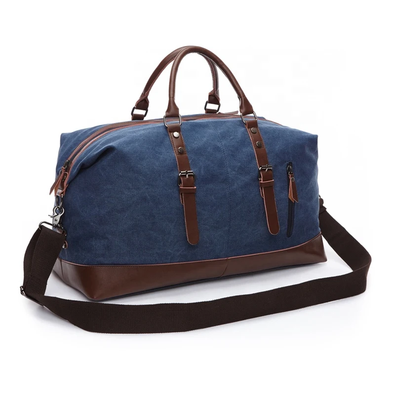 

Men's Canvas Luggage Tote Handbag Weekender Travel Leisure fashion large capacity Large Duffel Gym Bag, Deep blue or customized