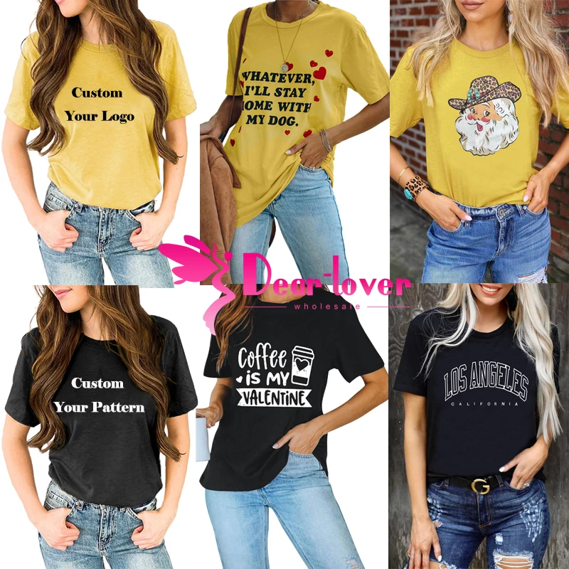 

2022 New Arrivals Factory Wholesale Custom Summer Camiseta Mujer Round Neck Oversized Ladies Tee Designer Shirts For Women