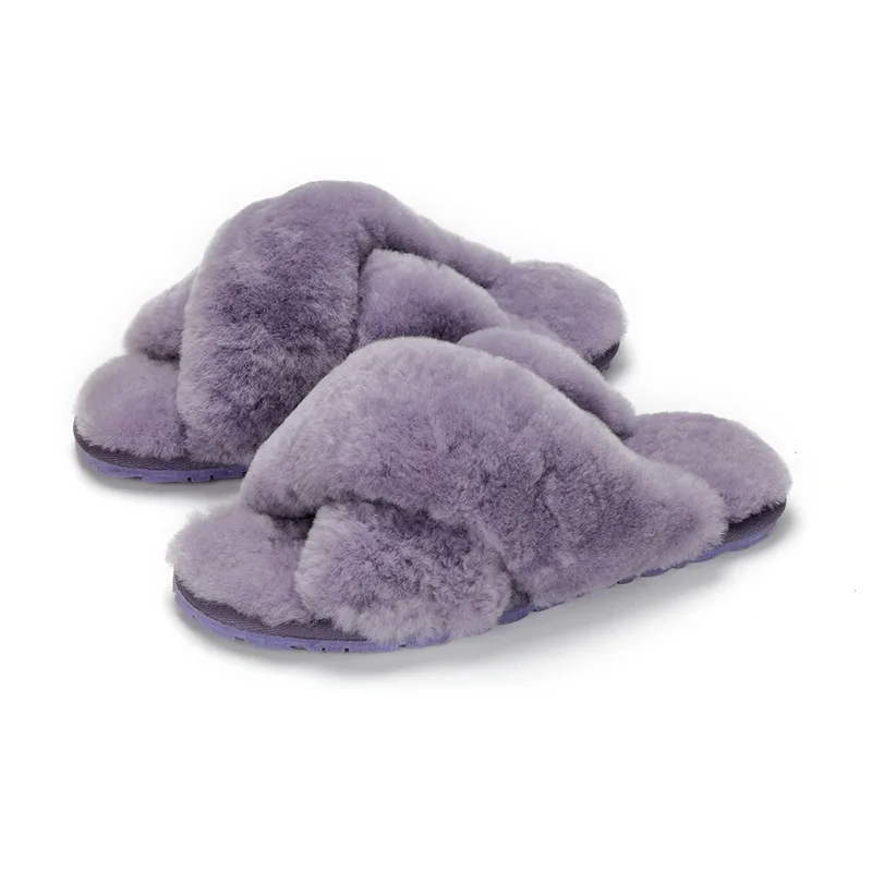 

Explosive style plush fur and fur warm slippers comfortable soft fur slippers