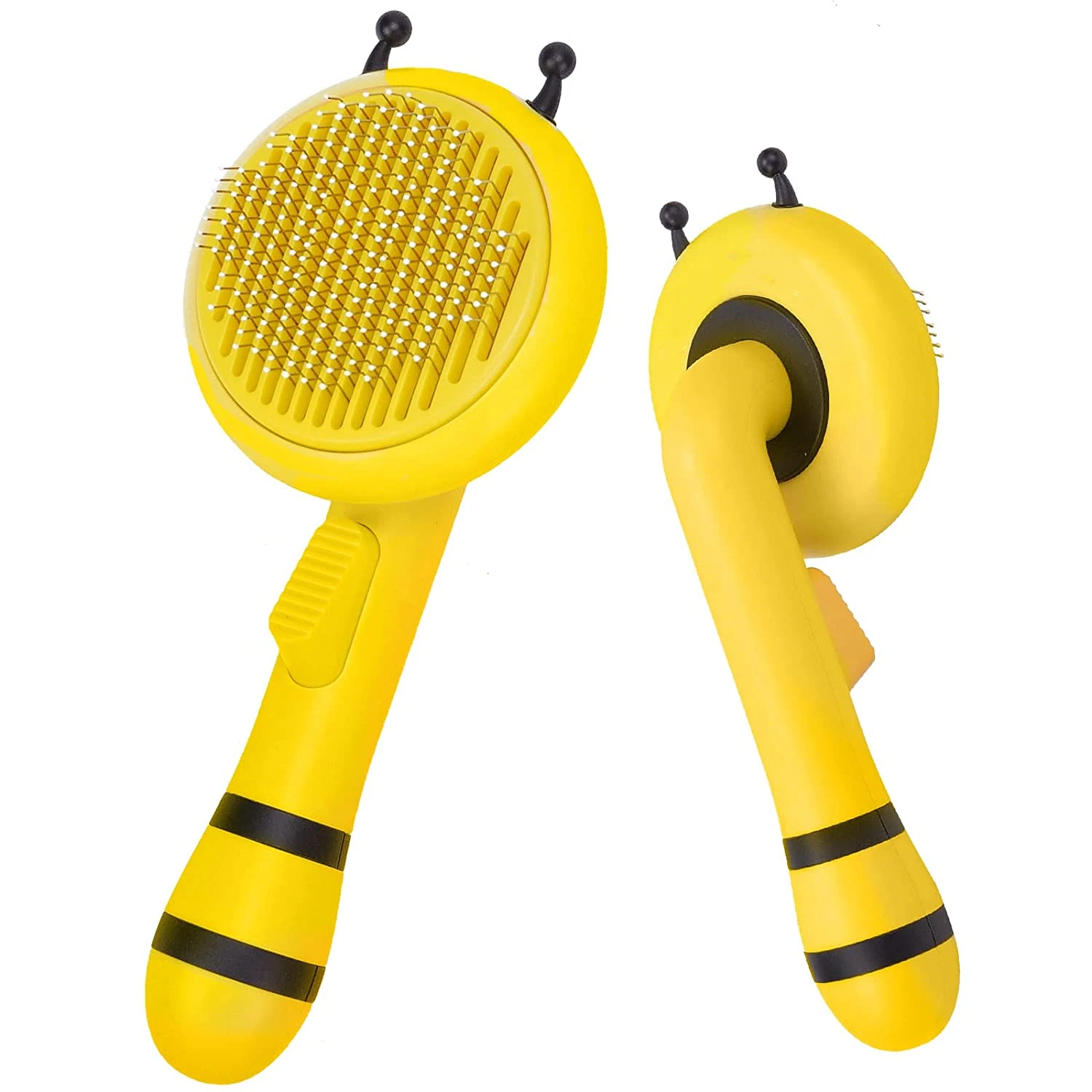 

Amazon Top High Quality Self Cleaning Pet Hair Dematting Grooming Cat Dog Bee Brush Comb For Pet, White, green, purple