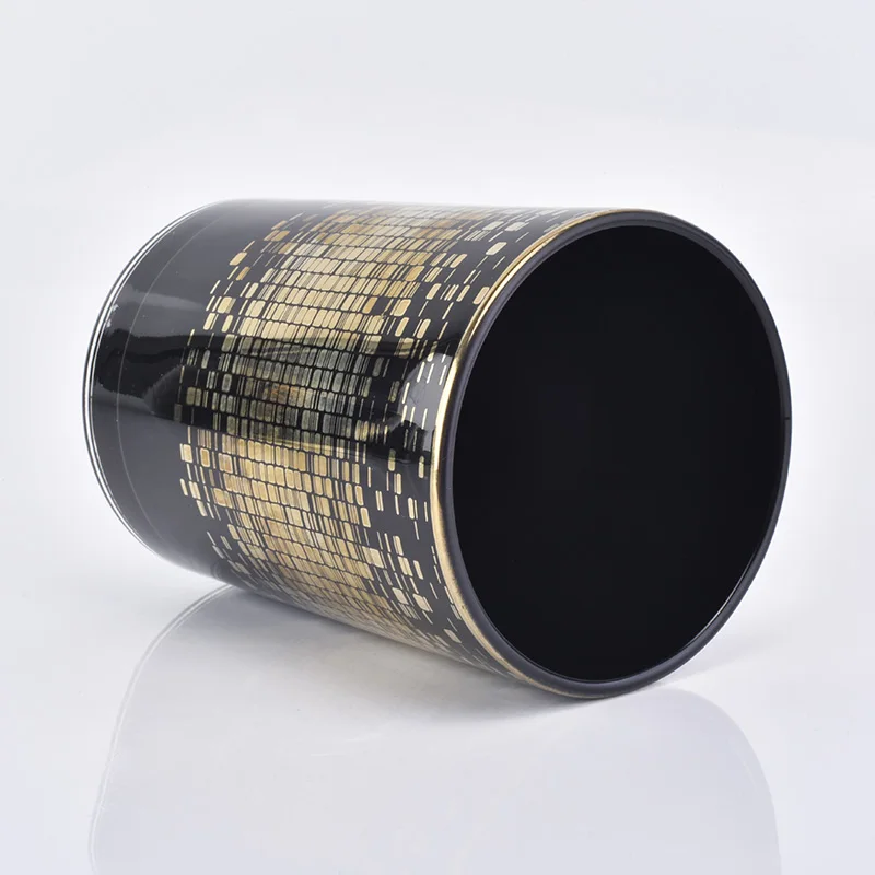 Decorative Glass Candle Jar Wholesale Which Black Spray Color