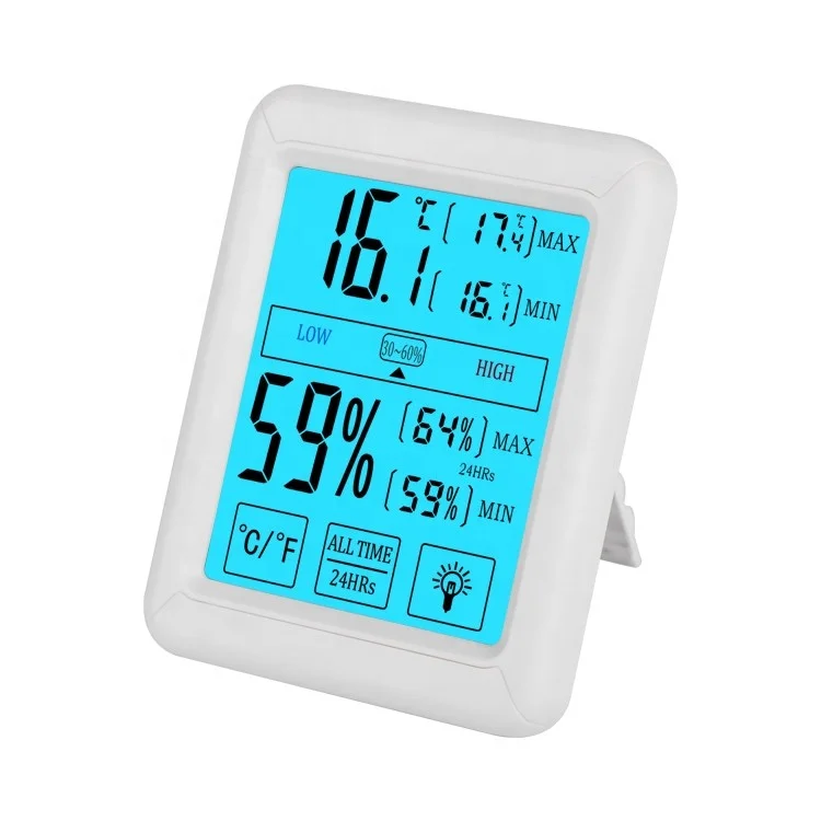 

Digital Hygrometer Humidity Indoor Temperature and Room Thermometer Accurate Reading, Min/Max Records, C/F switch, Black and white