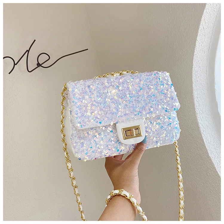 

Sequined Bag Female New Korean Fashion Net Red Small Incense Wind Ins Chain Shoulder Messenger Small Square Bag Female