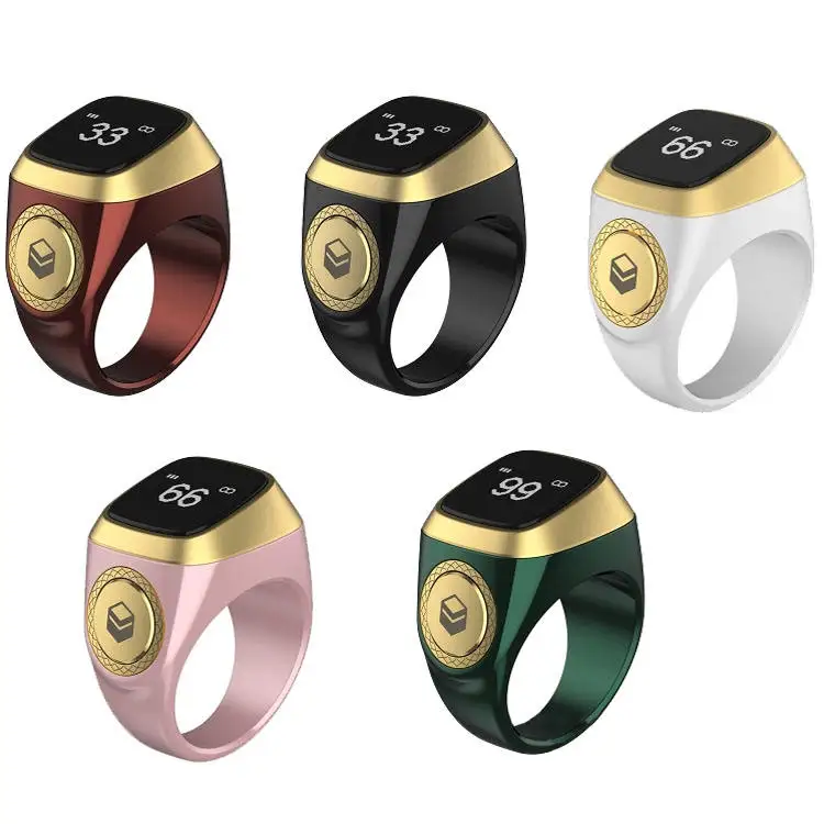 

Top Sale Zikr Ring iQIBL smart ring for Muslim prayers including a reminder of the five daily prayers iqibla smart tasbih