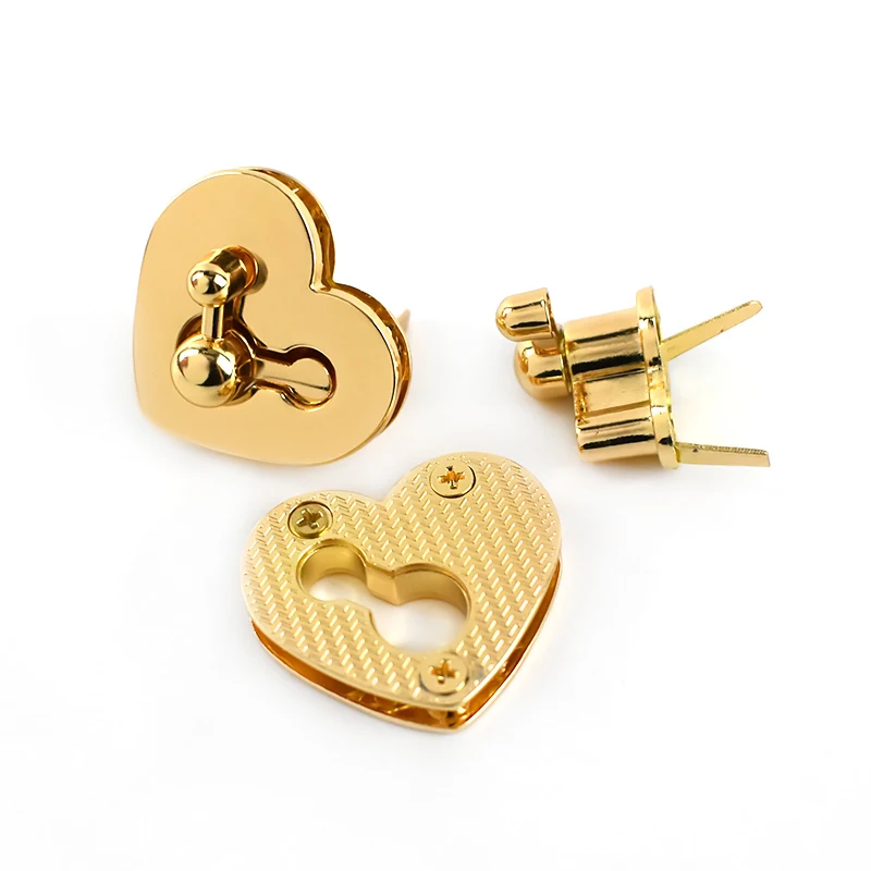 

Meetee BF799 34*30mm New Fashion Light Gold Zinc Alloy Hardware Switch Lock High Quality Heart-shaped Bag Lock