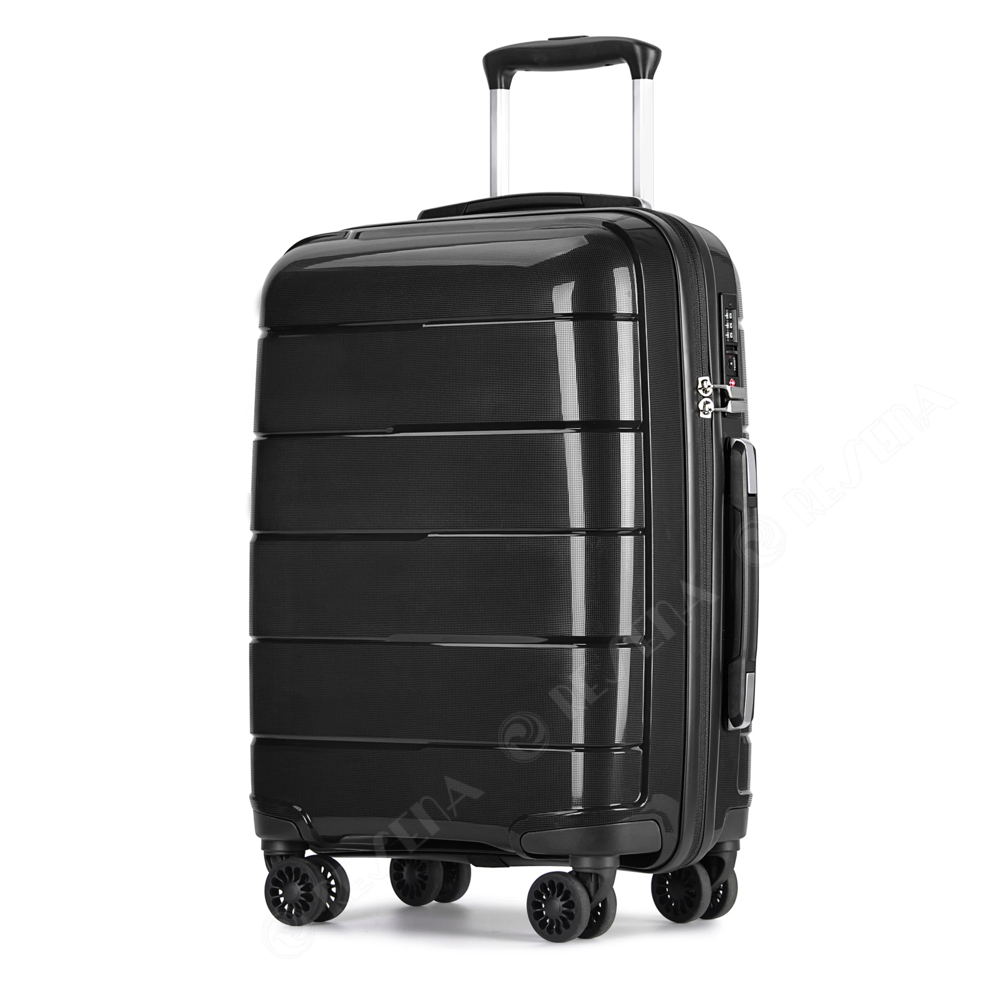 100 Pp Polypropylene Suitcase 3 Pieces Spinner Luggage Suitcase With Trolley Suitcase From