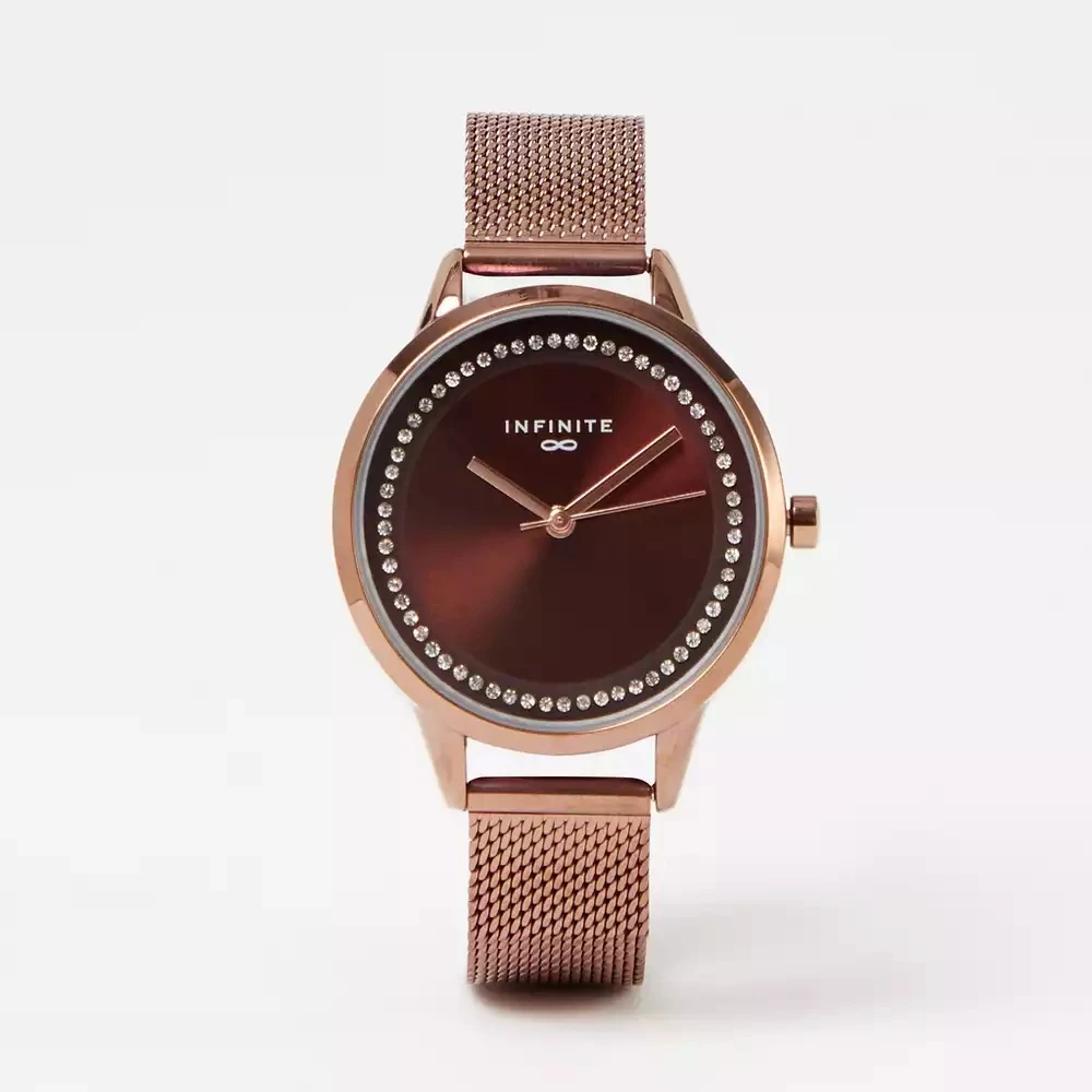 

Classic Brand Fashion diamond Quartz Wrist brown ma'am Low Strap Watch
