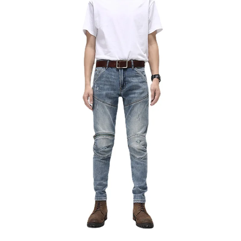 

Antumn Winter High Quality Stock Men Jean Straight Leg Casual Man Pants Cotton Fashion Classic Denim Jeans, Picture color