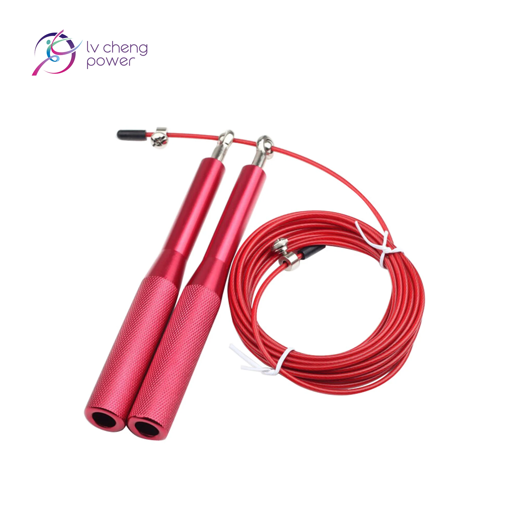 

Skipping Rope Workout Custom Fitness OEM Adjustable Heavy Training Power Speed Handle 28MM Weighted PVC Jump Rope, Black, gold, silver, blue, purple, red