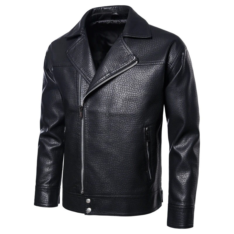 

New casacas de cuero aviator armoured motorcycle bike riding black cargo leather jacket for men