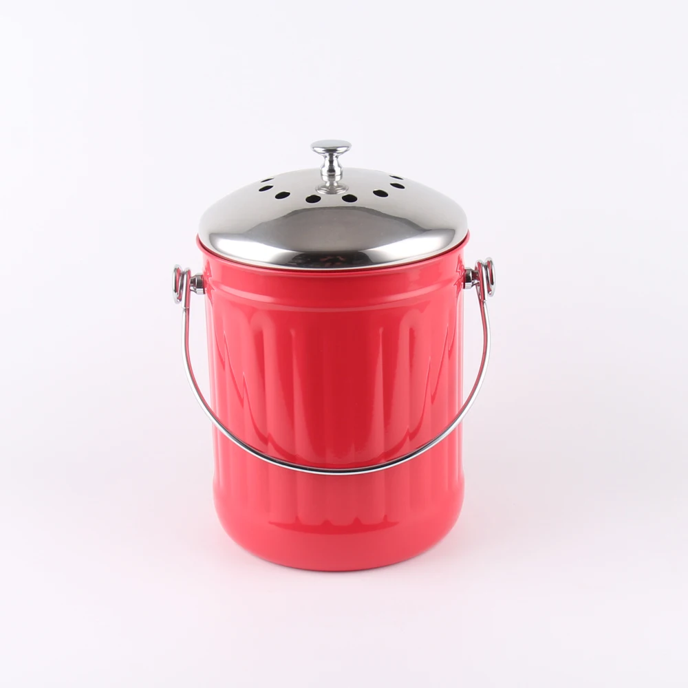 Kitchen Recycle Compost Bin Container With Carbon Filter For Biodegradable Organic Food Waste