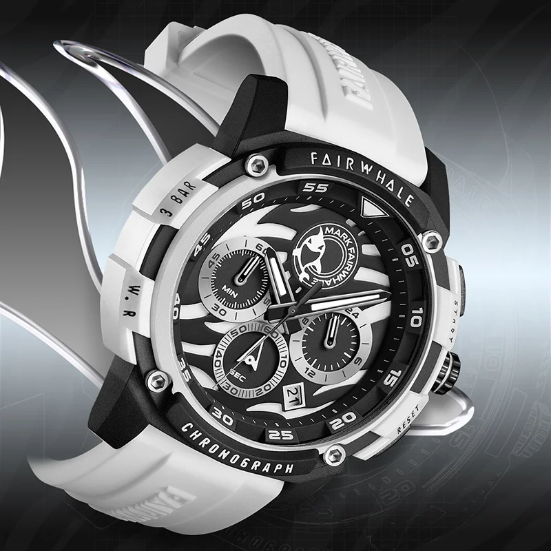 Mark Fairwhale Factory Supply New Student Wrist Quartz Chronograph Watch Sport Luminous Waterproof Date Young Mans Wrist Watches