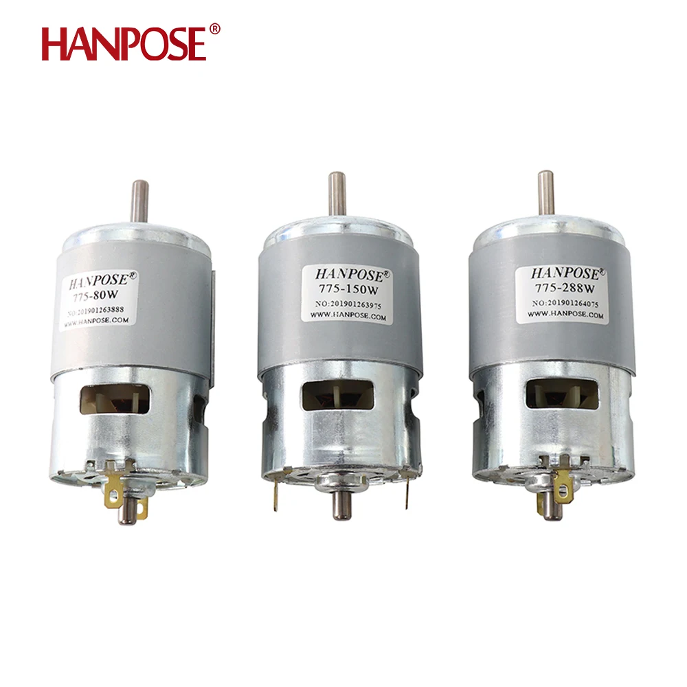 

HANPOSE 288w 775 Motor 6000RPM 12v 775 lawn mower motor with two ball bearing Rated for CNC worm wheel edging Brush dc motors
