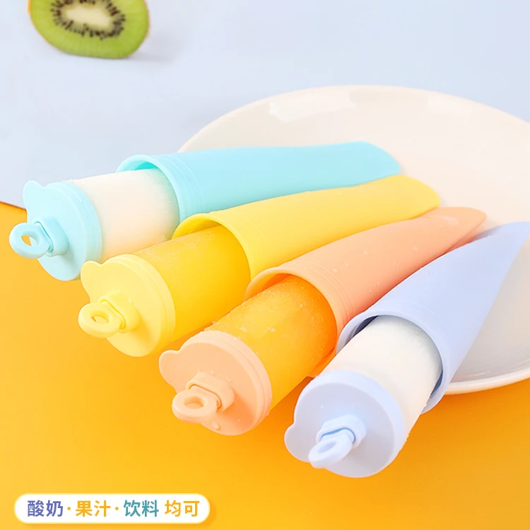 

2021 NEW Trend Popsicle Ice Cream Mold Popsicle Molds Round With 4 Colors, Yellow orange purple blue