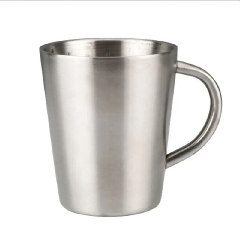

Handle Household Double Layer Durable Beer Cup, Matte silver/light silver/gold/rose gold