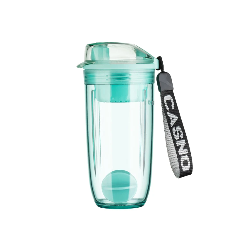 

400ml Fitness Water Bottle Protein Shaker Bottle with Rope and Mixer Ball, Customized color