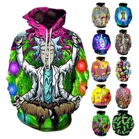 

Art 3D Unisex Sweatshirt Men Brand Tie Dye Hoodie Comic Casual Tracksuit Pullover Streetwear Rick and Morty Hoodies