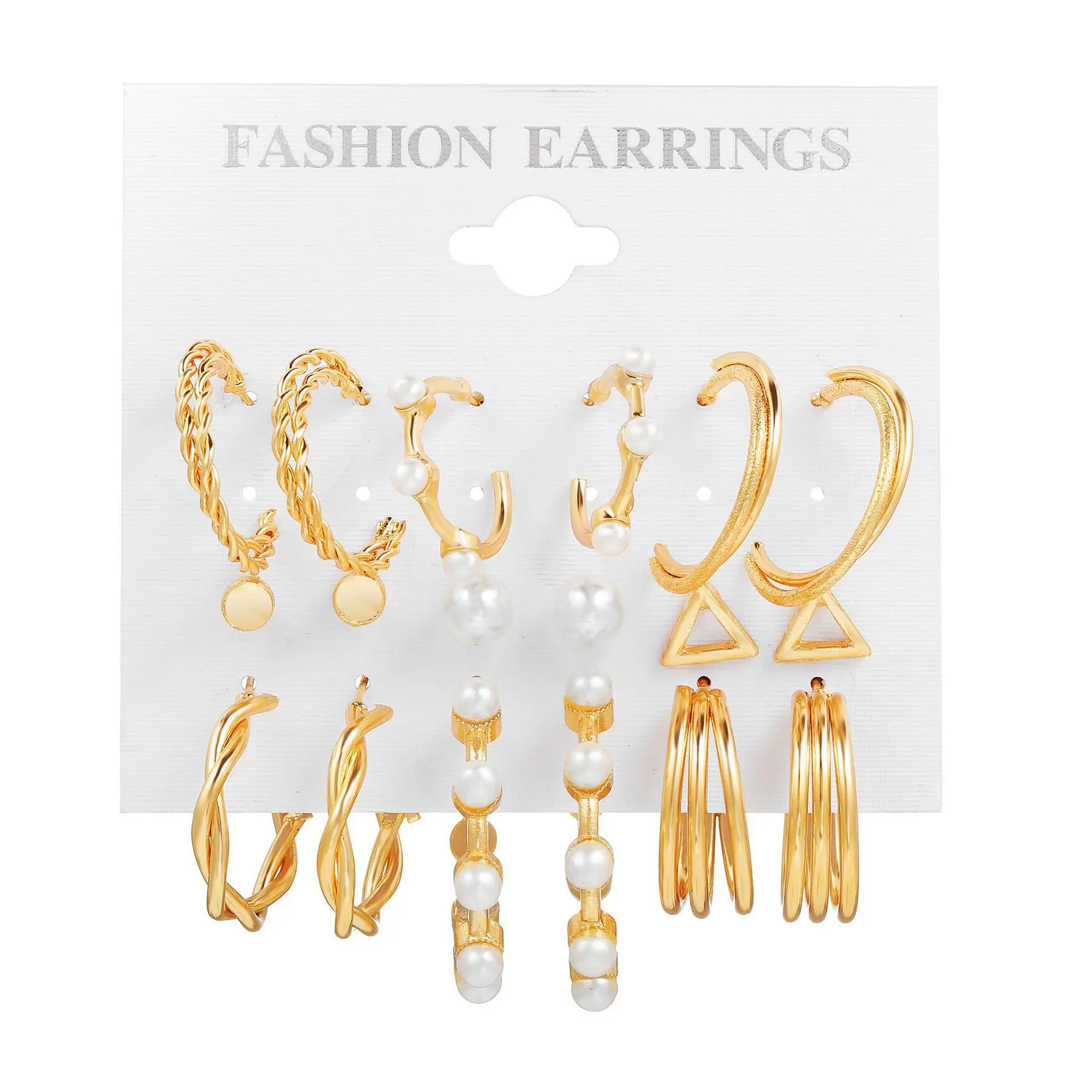 

3Pairs/Set 9Pairs/Set Fashion Summer Mixed Simple Earrings