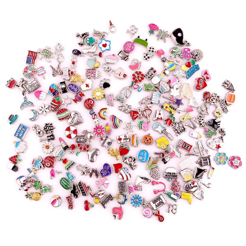 

Mix Styles Diy Custom Charms Inside Glass Locket Pendant Necklaces Bracelet