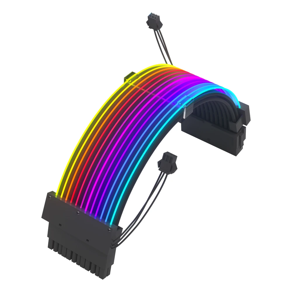 

RGB Cable PC ARGB Extension Sleeved Cable Kit Custom Power Supply Braided RGB Cable For Computer Gaming Case