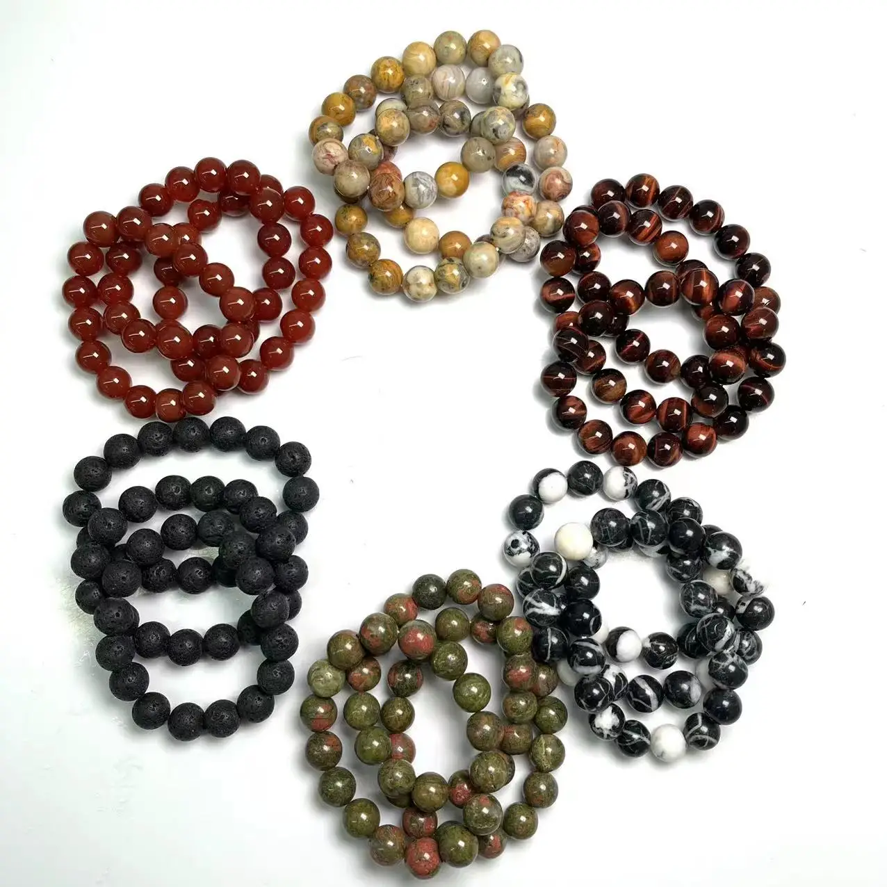 

hot selling natural crystal stone bead 12mm bracelets gemstone jewelry bracelet for women