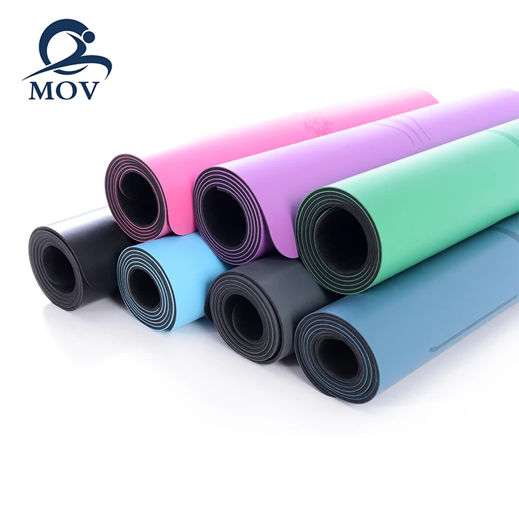 

Factory anti slip custom logo eco pu natural rubber yoga mat, Customized color