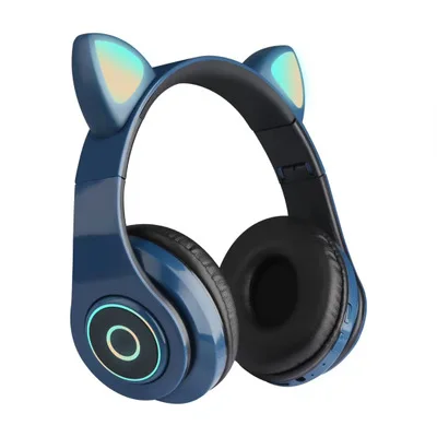 

Hot Selling tws earphone BT 5.0 earphone headphone wireless Cat Ear Earphones LED light Gaming Headset