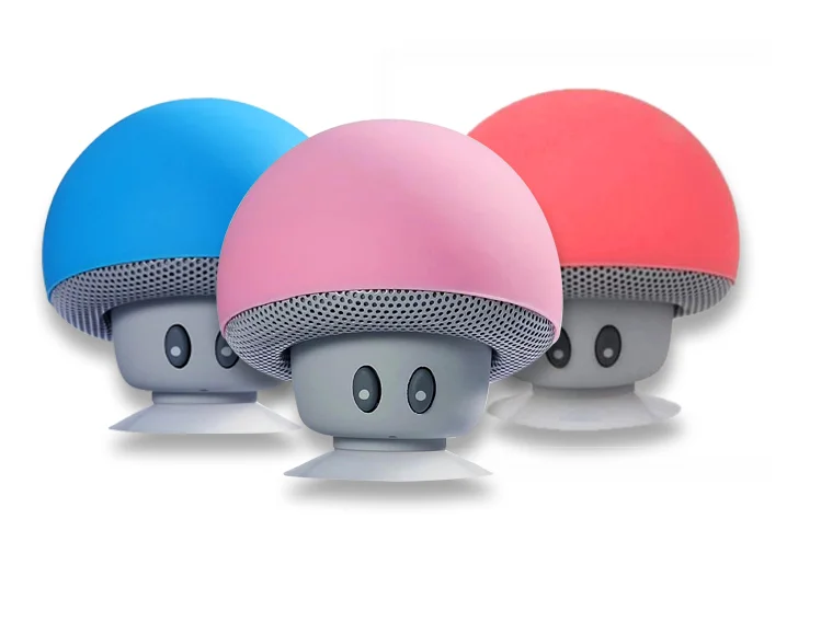 

Creative Mini Size Portable Waterproof Mushroom Wireless Speaker For Shower, Pink, blue, black, yellow