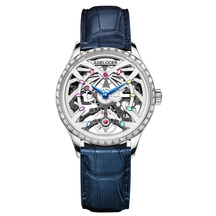 

China Wholesale Automatic Mechanical Watches Luxury Women Skeleton Watch