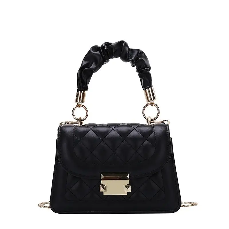 

2023 Korean Diamond Lattice Shoulder Small Bag Women's Messenger Small Square Chain Girls Hand Bag Wholesale PU Ladies Handbag