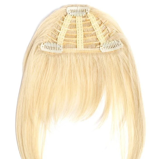 

Blond human hair bangs clip in brazilian hair fringe hairpiece