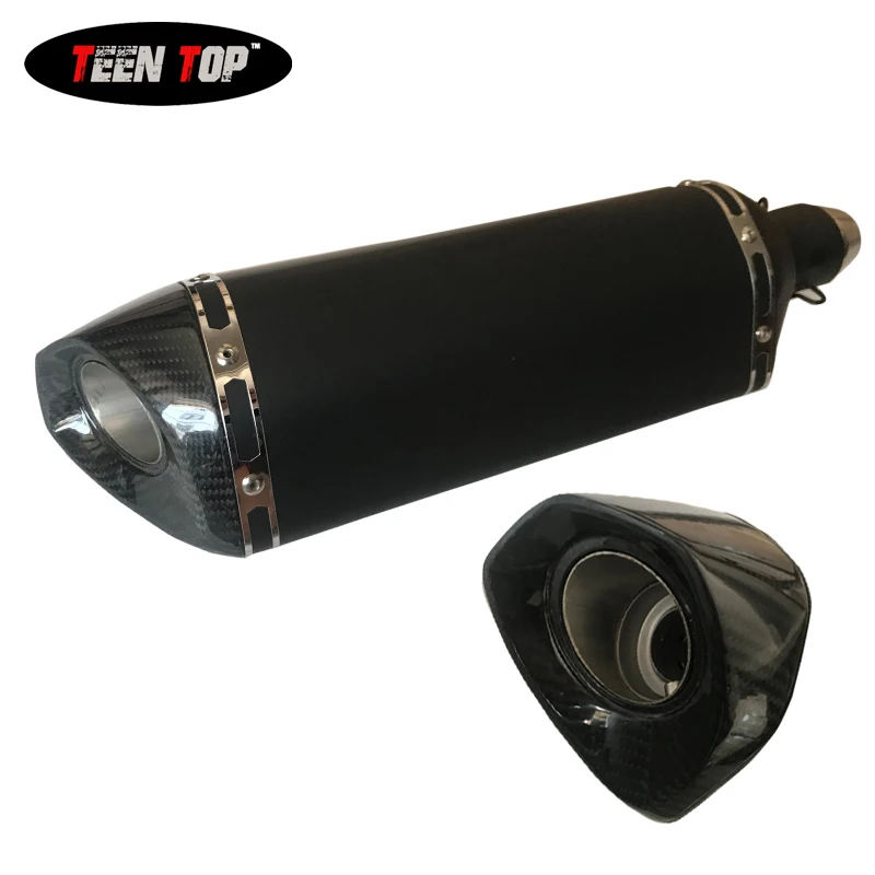 

Teen Top high performance Road motorbike exhaust system slip-on Universal 60.5mm 51mm inlet, Black color