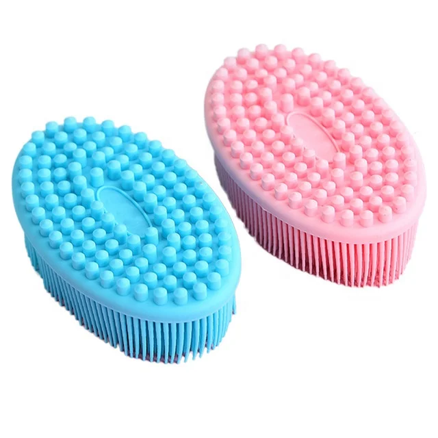 

Factory supply soft silicone bath brushes Shower Brush kids skin massage cleaning tools