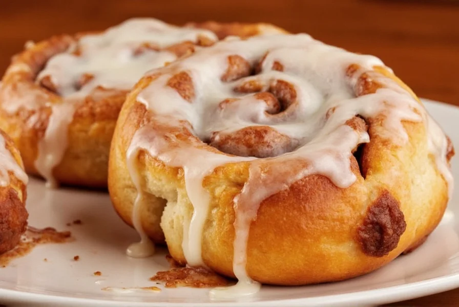 Cinnabon store interior showing the baking area and display of freshly made cinnamon rolls