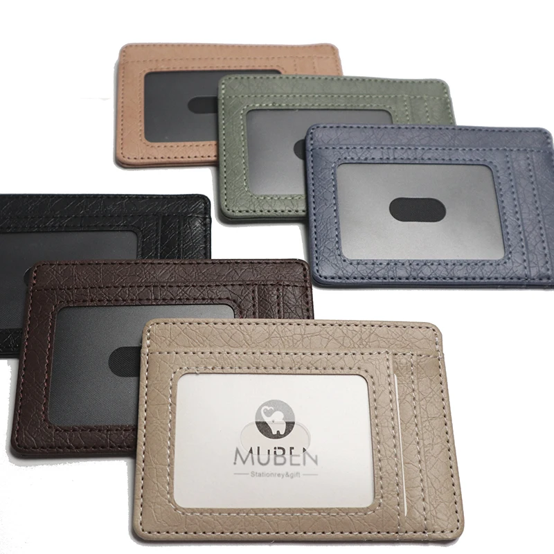 

Custom logo leather slim credit card wallet holder
