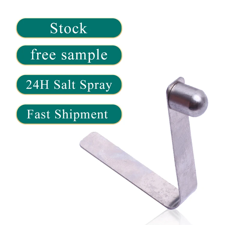

Stock available stainless steel springs clip pole v shape push button clips 9mm