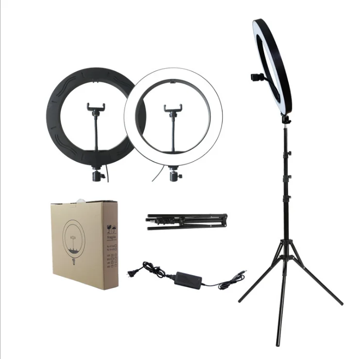 Tiktok LED Ring Light 5500K Dimmable Camera Flash Ring Light 14 inch Lamp with Tripod Stand For Photography Makeup Living videos