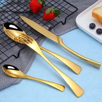 

Stainless Steel Dinnerware Sets Sterling Silver Flatware Gold Plated Restaurant Cutlery Set