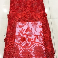 

New arrived 3D flower african lace fabrics french net lace fabrics