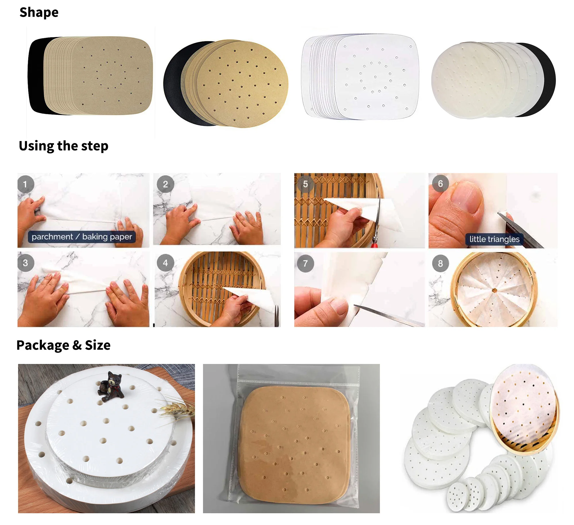 Household Singleuse Baking Paper For Airfryer Paper For Air Fryer