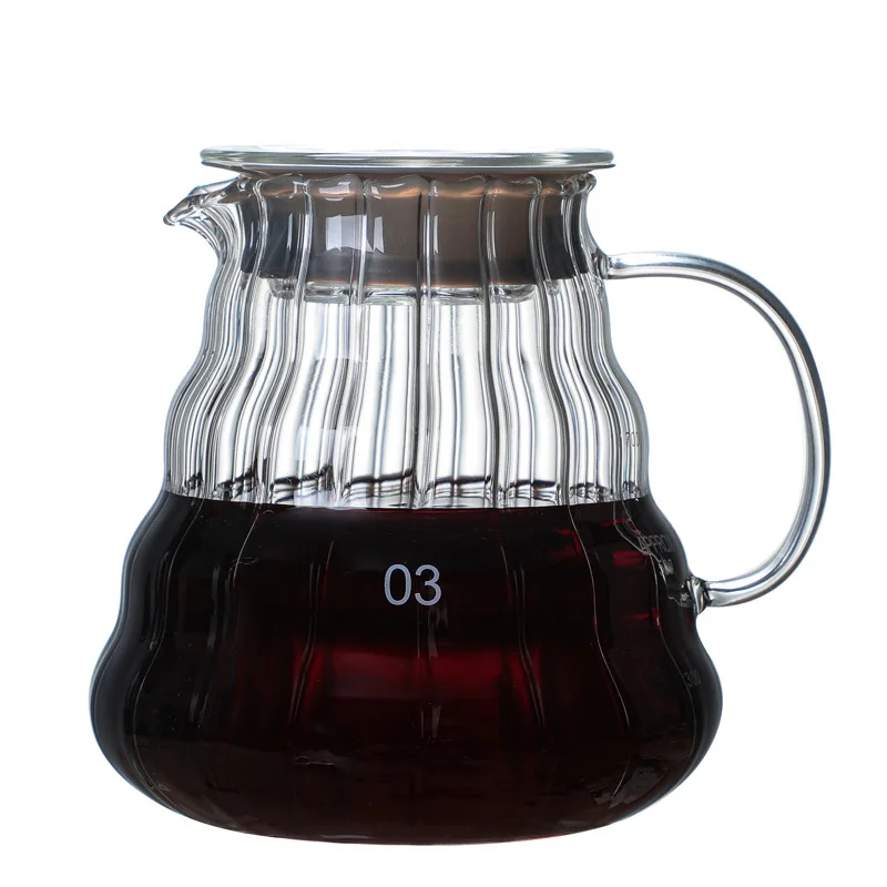 

Hot Sale High Temperature Resistant Glass Coffee Pot Hand Coffee Filter Cup Coffee Sharing Pot, Transparent