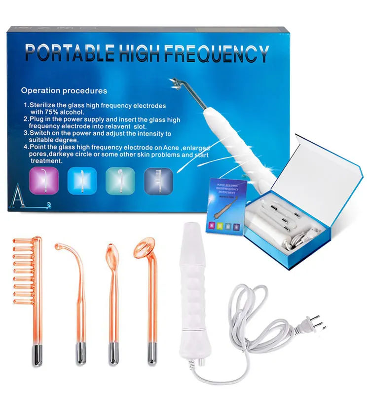 

Portable Handheld Skin Tightening Wrinkles Remover Therapy Puffy Eyes Care Alta High Frequency Facial Wand, Pearl white