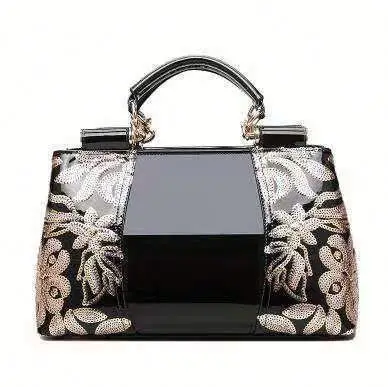 

2020 European Ladies Floral Embroidery PU Leather Boston Bag Fashion Luxury Tote Handbags for Women